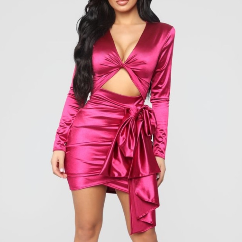FASHIONNOVA twenty fun satin dress KYLIE JENNER